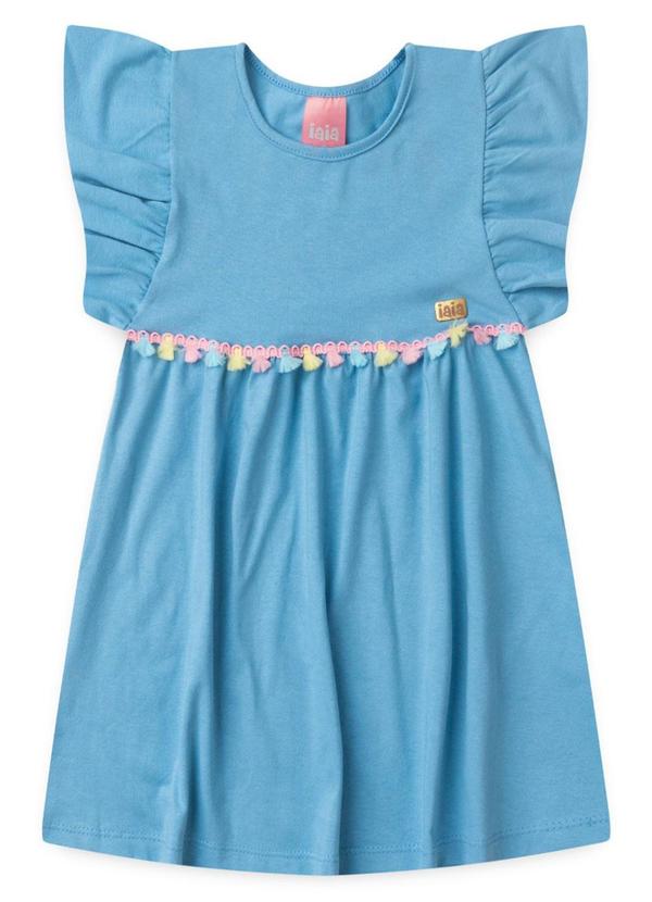 Rosa Azul - Vestido Infantil Verão com Franjinha Iaia Azul