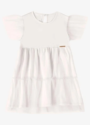 Rovi Kids - Vestido Infantil Verão em Tule Bright Bege - ROVI KIDS
