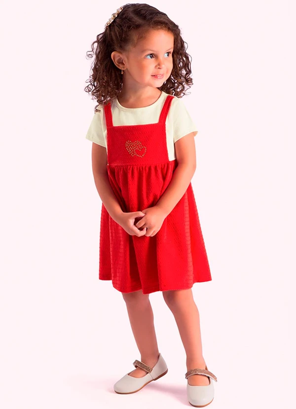Duduka - Vestido Infantil Vermelha