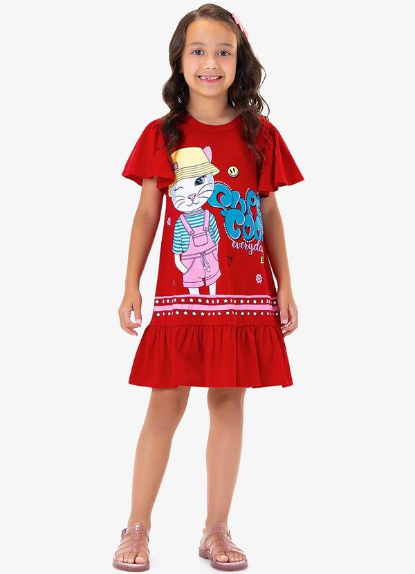 Rovi Kids - Vestido Infantil Vermelho