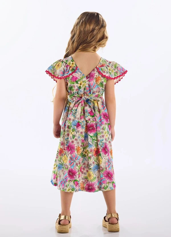 Up Baby - Vestido Infantil Viscose e Linho Branco 2