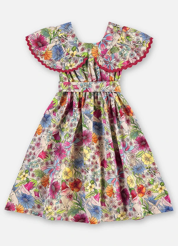 Up Baby - Vestido Infantil Viscose e Linho Branco 3