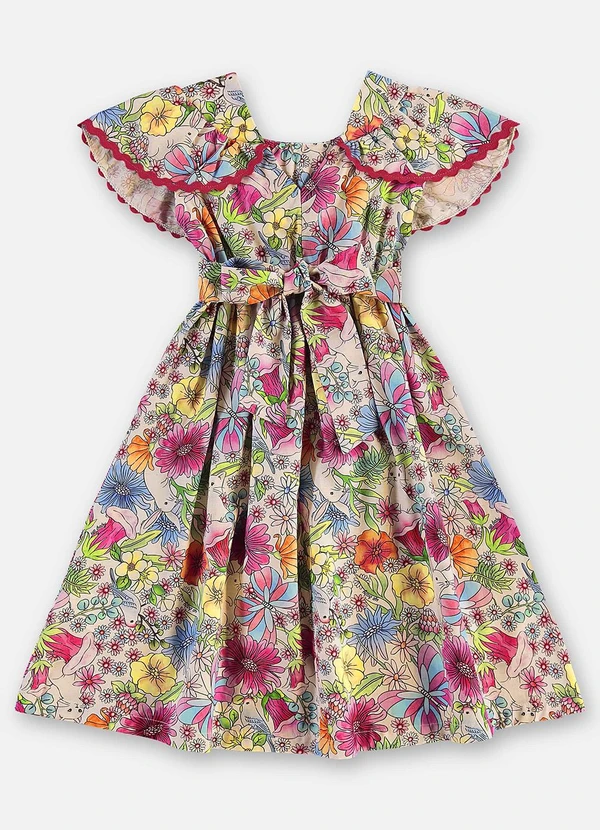 Up Baby - Vestido Infantil Viscose e Linho Branco 4