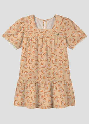 Kely Kety - Vestido Infantil Viscose Estampado Amarelo - KELY KETY