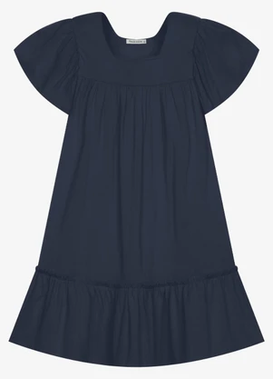 Trick Nick - Vestido Infantil Viscose Liso Azul - TRICK NICK