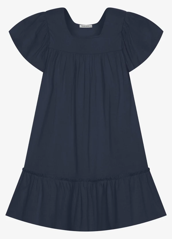 Trick Nick - Vestido Infantil Viscose Liso Azul