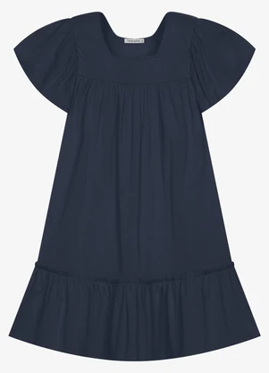 Trick Nick - Vestido Infantil Viscose Liso Azul - TRICK NICK