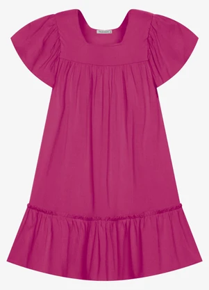 Trick Nick - Vestido Infantil Viscose Liso Rosa - TRICK NICK