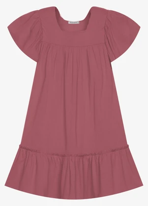 Trick Nick - Vestido Infantil Viscose Liso Rosa - TRICK NICK
