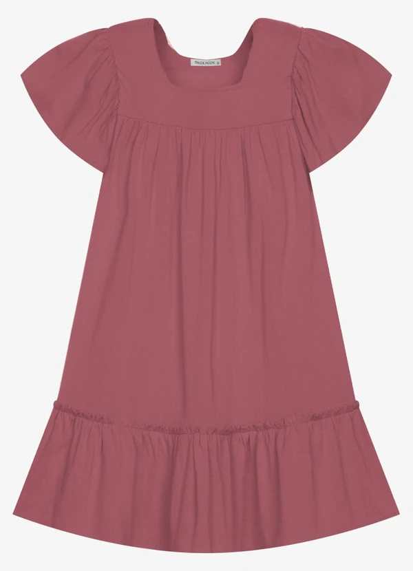Trick Nick - Vestido Infantil Viscose Liso Rosa