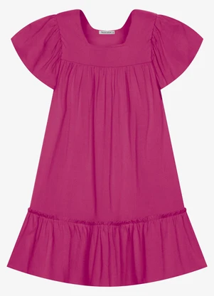 Trick Nick - Vestido Infantil Viscose Liso Rosa - TRICK NICK