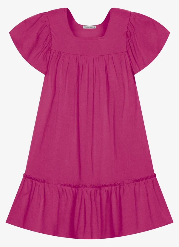 Trick Nick - Vestido Infantil Viscose Liso Rosa