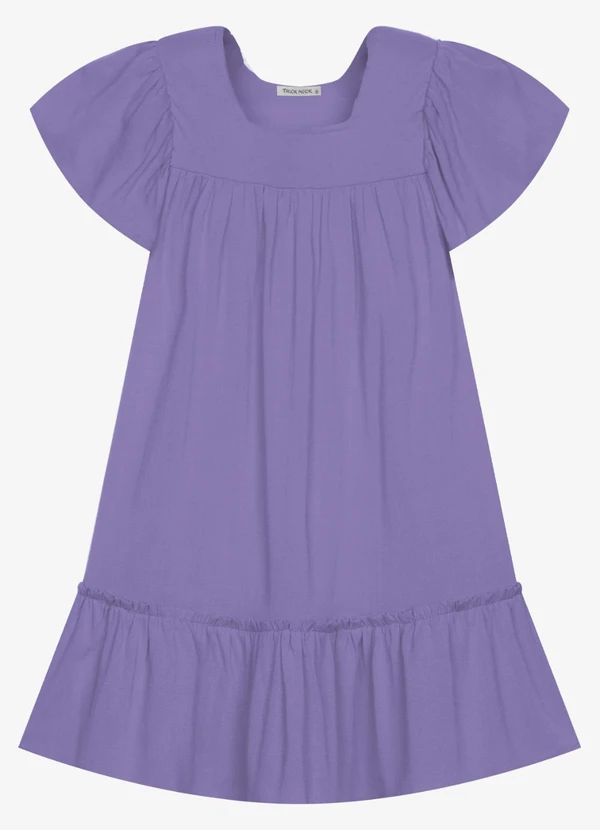 Trick Nick - Vestido Infantil Viscose Liso Roxo