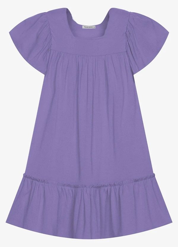 Trick Nick - Vestido Infantil Viscose Liso Roxo