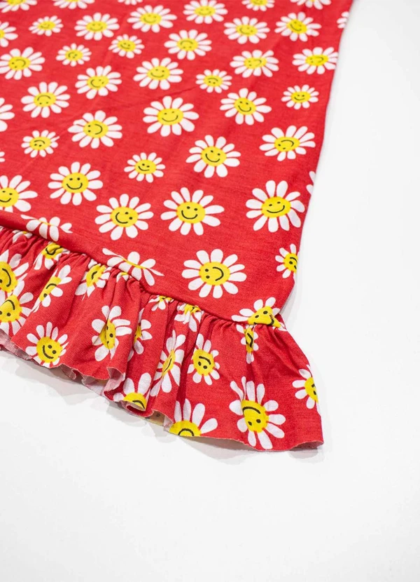 Turminha - Vestido Infantil Viscose Vermelho 3