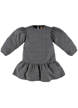 Up Baby - Vestido Infantil Xadrez Jacquard Cinza - UP BABY