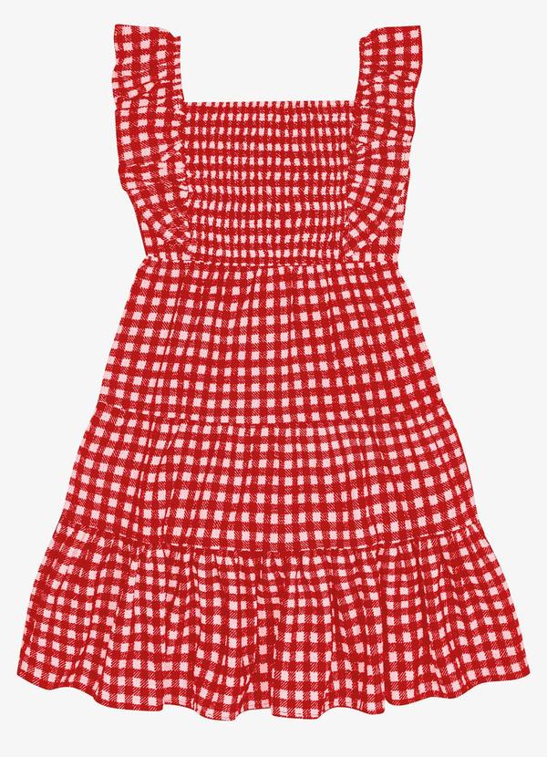 Trick Nick - Vestido Infantil Xadrez Vermelho