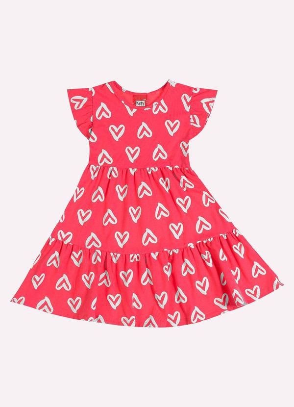 Kyly - Vestido Infatil Menina Corações Rosa 2