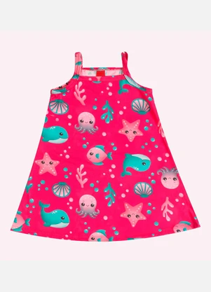 Kyly - Vestido Infatil Menina em Algodão Rosa - KYLY