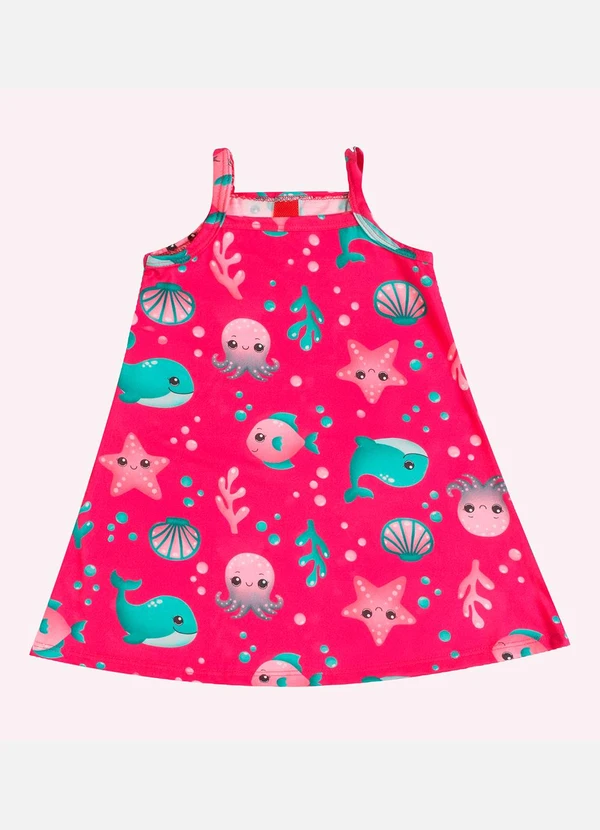 Kyly - Vestido Infatil Menina em Algodão Rosa