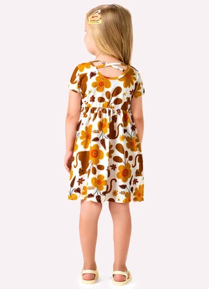 Kyly - Vestido Infatil Menina Flores Branco - KYLY