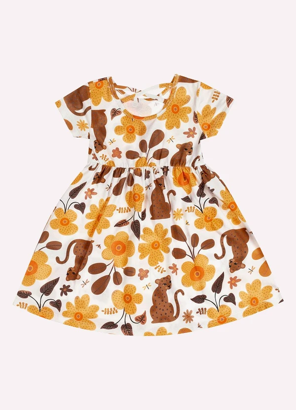 Kyly - Vestido Infatil Menina Flores Branco 3