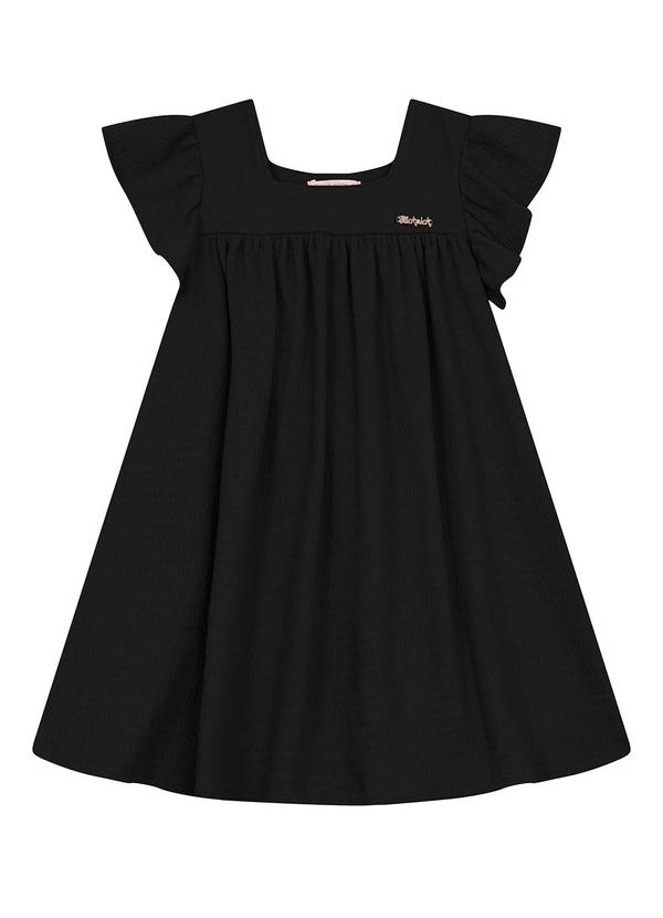 Trick Nick - Vestido Infnatil em Anarruga Preto 1