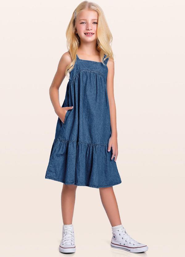 Fakini Kids - Vestido Jeans Azul 2