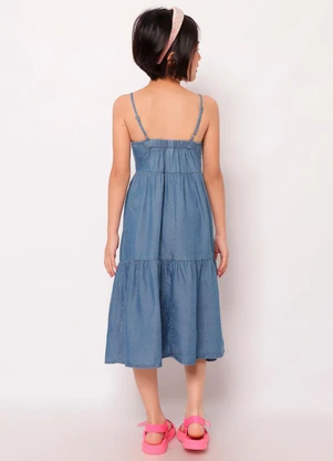 Torra - Vestido Jeans Infantil Midi Azul - TORRA