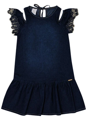 Pulla Bulla - Vestido Jeans Leve com Elastano Azul - PULLA BULLA