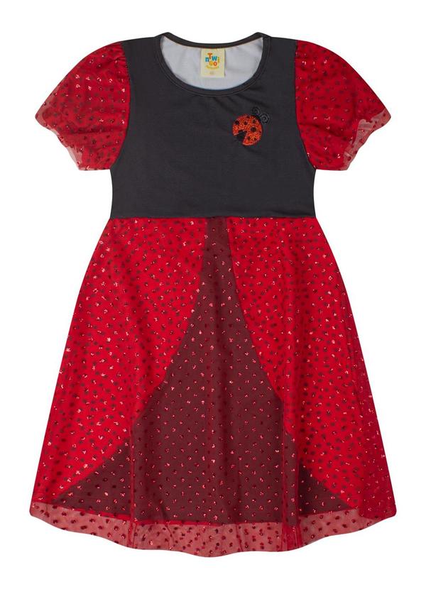 Twingo - Vestido Joaninha com Tule Preto