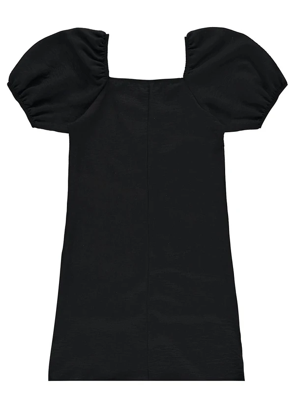 Gloss - Vestido Juvenil com Manga Bufante Preto 3