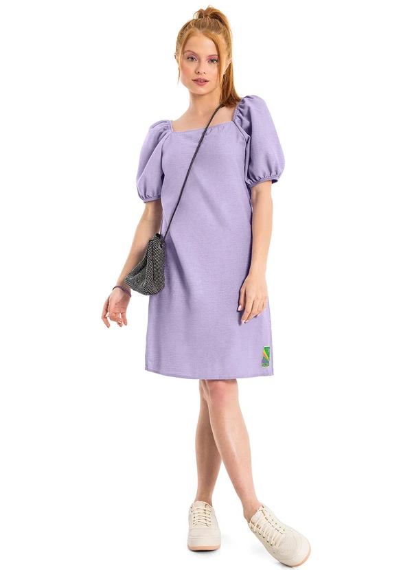 Gloss - Vestido Juvenil com Manga Bufante Roxo 2