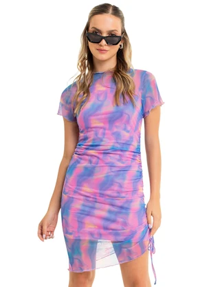 Gloss - Vestido Juvenil com Sobreposição Roxo - GLOSS