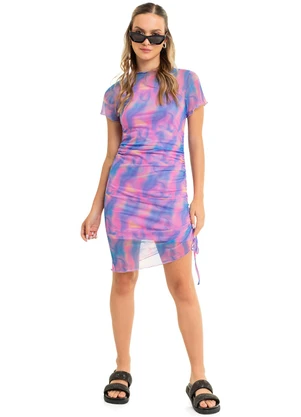 Gloss - Vestido Juvenil com Sobreposição Roxo - GLOSS