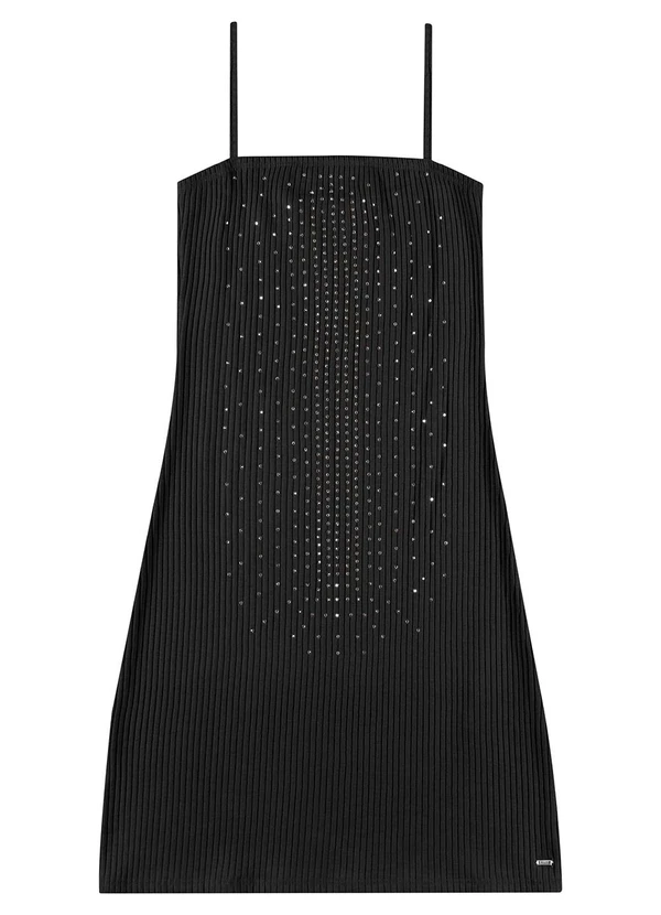 Gloss - Vestido Juvenil com Strass Preto 3