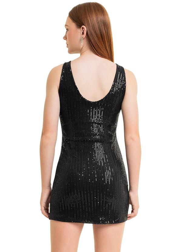Gloss - Vestido Juvenil de Paetê Preto 2