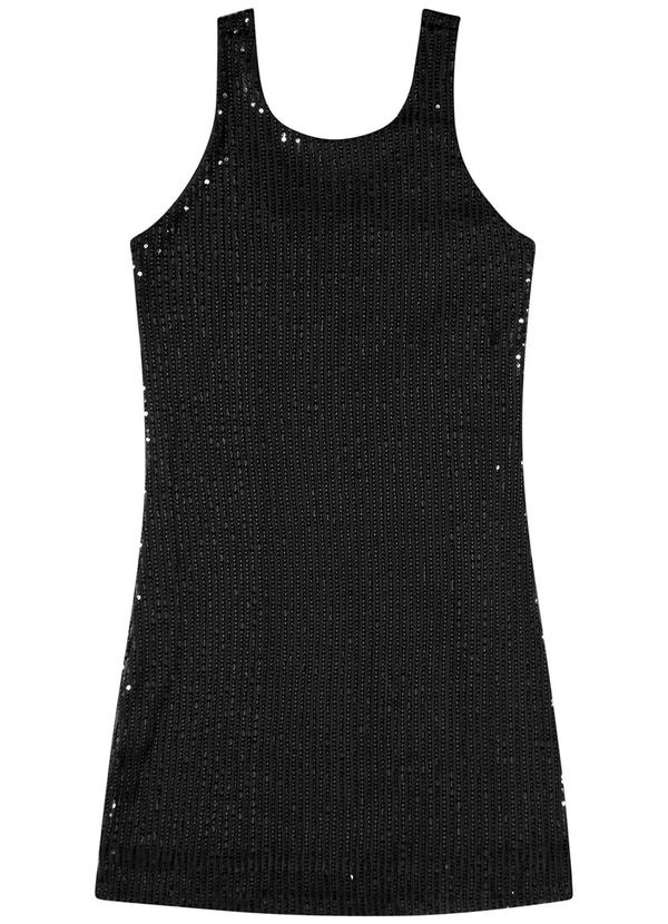 Gloss - Vestido Juvenil de Paetê Preto 5