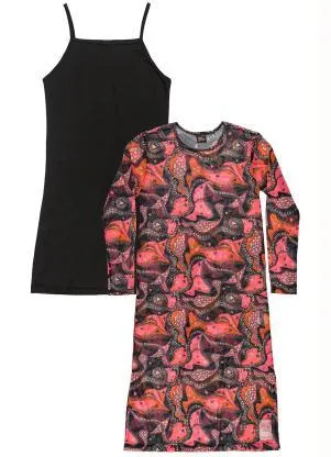 Gloss - Vestido Juvenil em Cotton Rosa - GLOSS