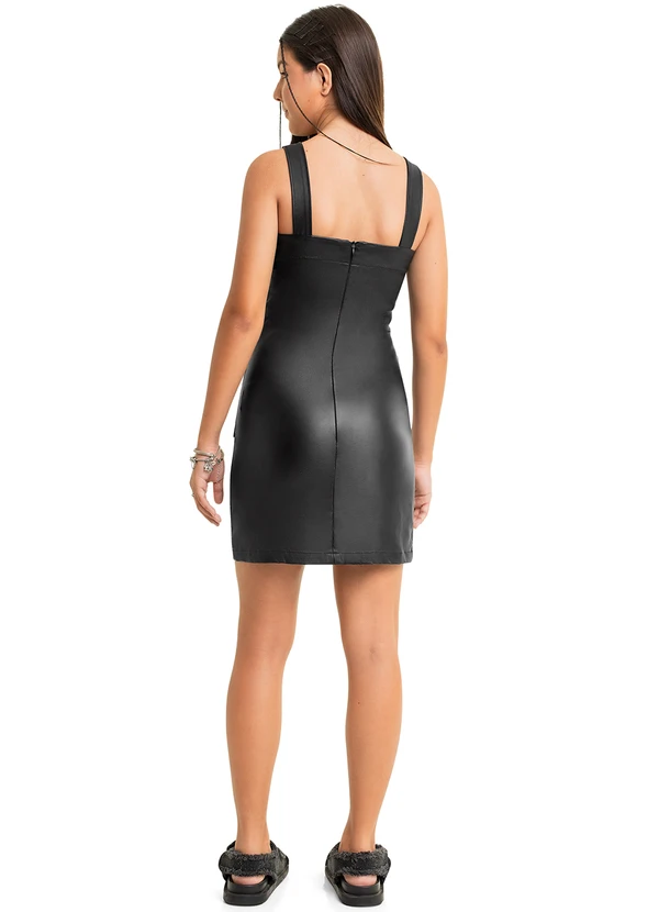 Gloss - Vestido Juvenil em Tecido Bengaline Preto 4