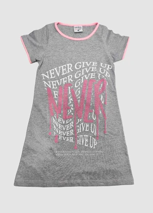 Turminha - Vestido Juvenil Meia Malha Cinza - TURMINHA