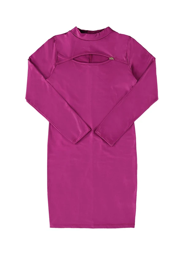 Milli e Nina - Vestido Juvenil Menina Cirrê Recorte Rosa