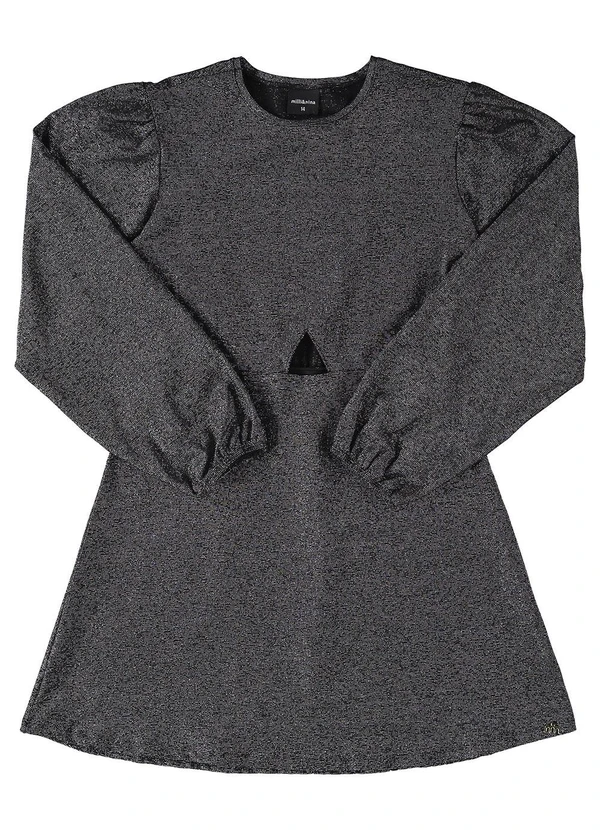 Milli e Nina - Vestido Juvenil Menina Lurex Preto 3