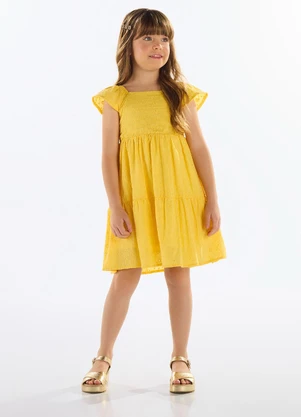 Quimby - Vestido Laise Infantil Amarelo - QUIMBY