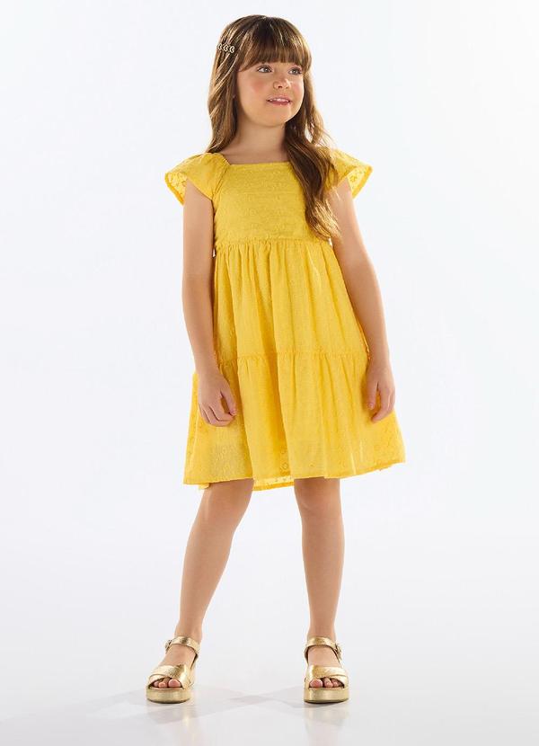 Quimby - Vestido Laise Infantil Amarelo