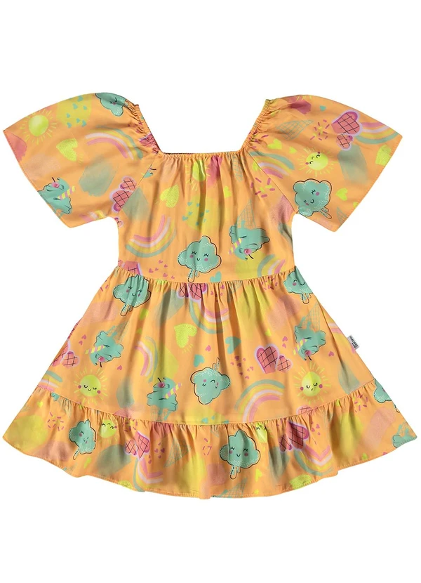 Malwee Kids - Vestido Laranja Arco-Íris Marias