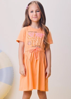 Momi - Vestido Laranja com Cadarço Surf Day - MOMI