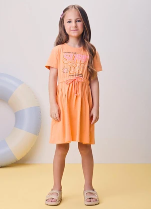 Momi - Vestido Laranja com Cadarço Surf Day - MOMI