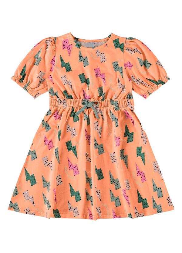 Malwee Kids - Vestido Laranja Evasê Raios Menina