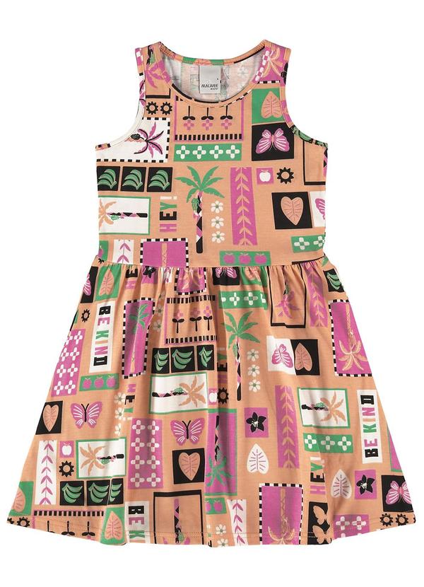 Malwee Kids - Vestido Laranja Godê Mosaico